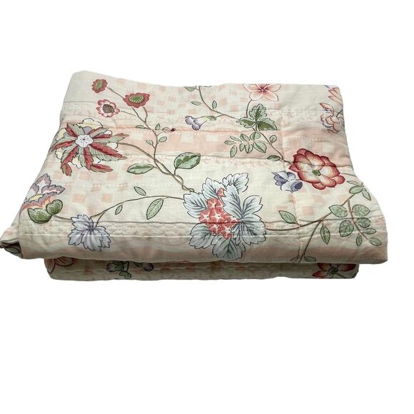 2 Vintage Croscill Floral Pillowcase Shams 30X25” Cottagecore Pink Blue USA 80s - Picture 2 of 14